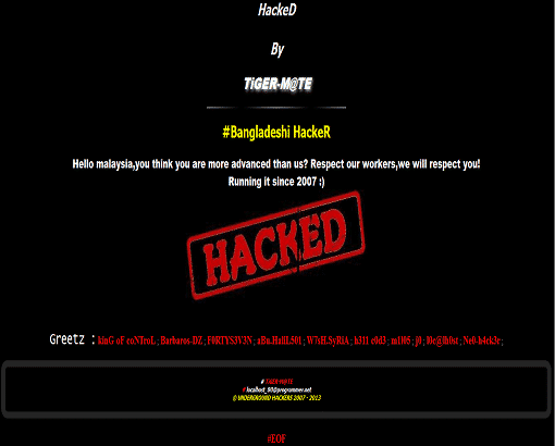 Microsoft, Dell, Skype, kaspersky, msn, bing, Domains of Malaysia Hacked by Bangladeshi hacker TiGER-M@TE.
