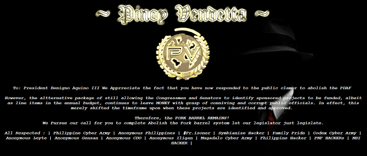 Anonymous Philippines hacks & defaces govt websites on the eve of ‘Million People March’.