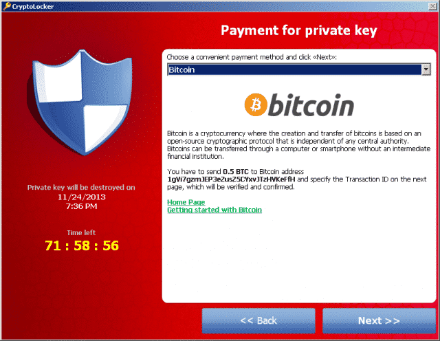 Ransomware CryptoLocker updated to accept BITCOINS, Hackers turn to virtual currency to avoid detection