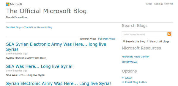 Microsoft did not take lessons, Causing Microsoft’s Blog being hacked after Xbox & Microsoft news social media Account hack By Syrian Electronic Army.