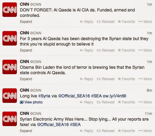 CNN is the latest victim of SEA, Twitter, Facebook Account and blog hacked by Syrian Electronic Army.