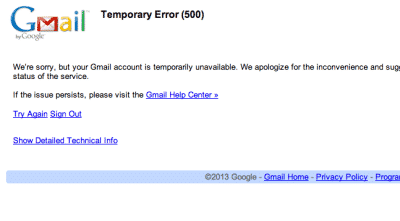 Gmail, Blogger And Google+ went down, bringing down Millions of website hosted on blogger down too for minutes.