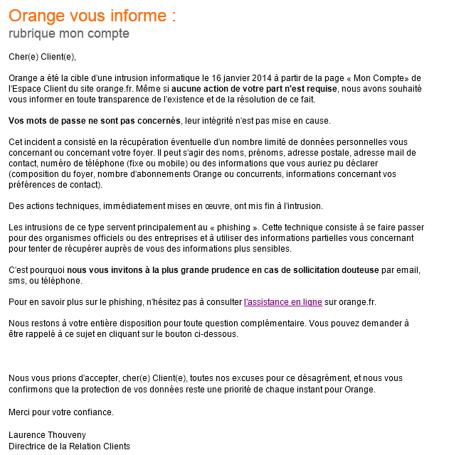 800,000 French citizens data hacked from 'My Account' page of Orange ...