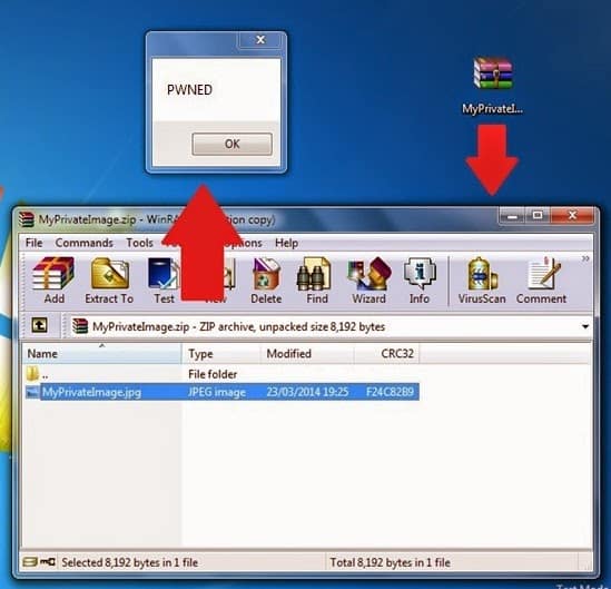 WinRAR Spoofing Vulnerability used by Hackers to Hide Malware in Compressed files.