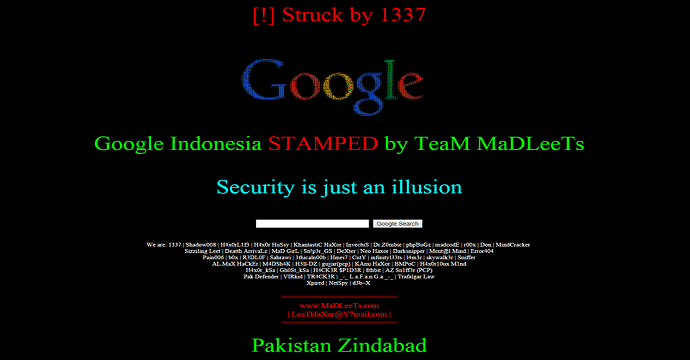 Google Indonesia Hacked, Defaced by Team MaDLeeTs