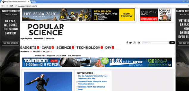Popular Science website redirecting users to website serving RIG Exploit Kit malware