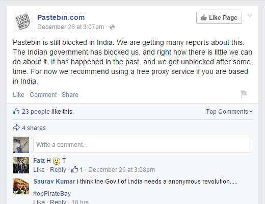 After Pastebin, Indian ISP's Block Git Hosting Repository, GitHub