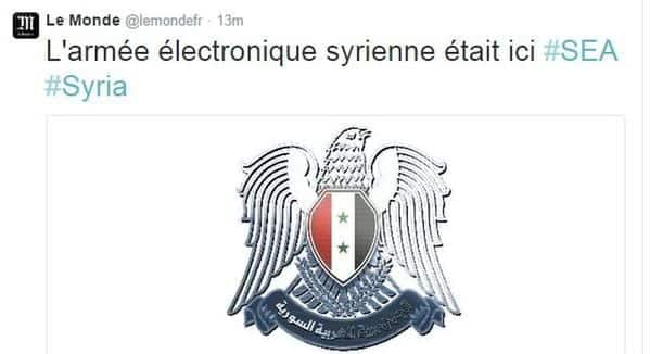Syrian Electronic Army hacks twitter Account of French Newspaper Le Monde