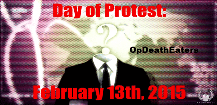 OpDeathEaters : Anonymous calls for Global protest on 15th February