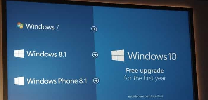Microsoft: Windows 10 will be a free upgrade for Windows 7 and Windows 8/8.1 user