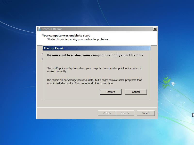If you did it correctly, you should get this screen. If you get something like "Windows did not shut down correctly," try again. Otherwise, select "Launch Startup Repair."