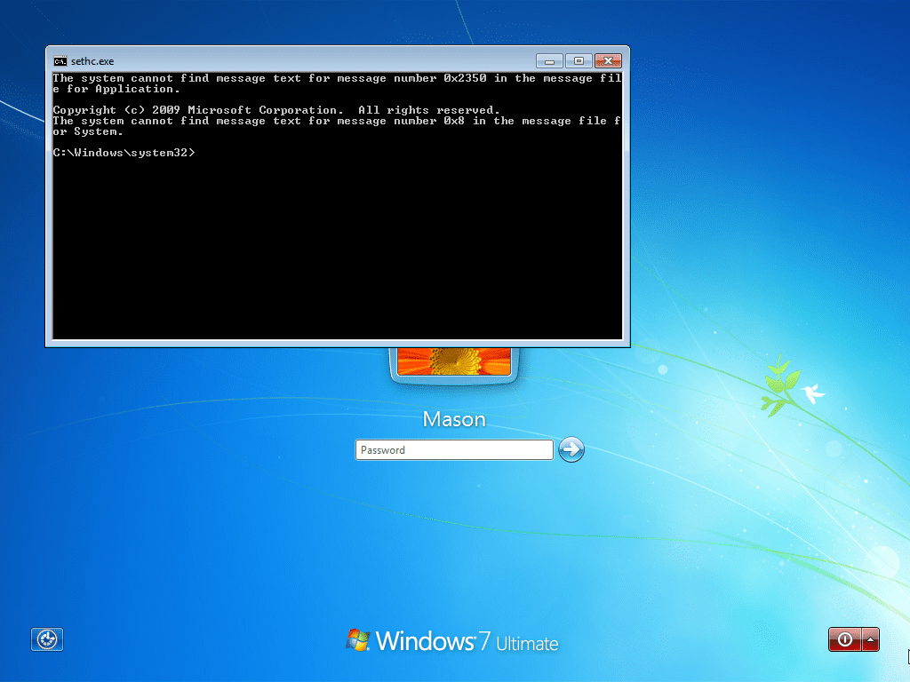 Rename your "cmd - Copy" to "sethc." Close notepad, and hit "Finish" to shut down your PC, or just restart it manually.