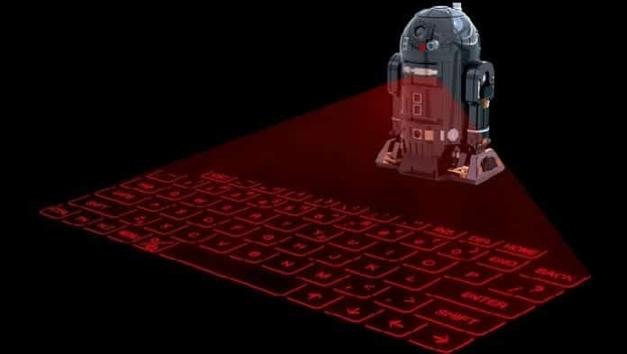 Star Wars droid projector that projects a Virtual Keyboard on any Surface