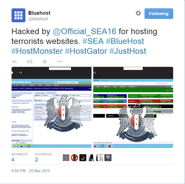 Syrian Electronic Army hacks Bluehost Justhost Hostgator Fastdomain and Hostmonster - 29
