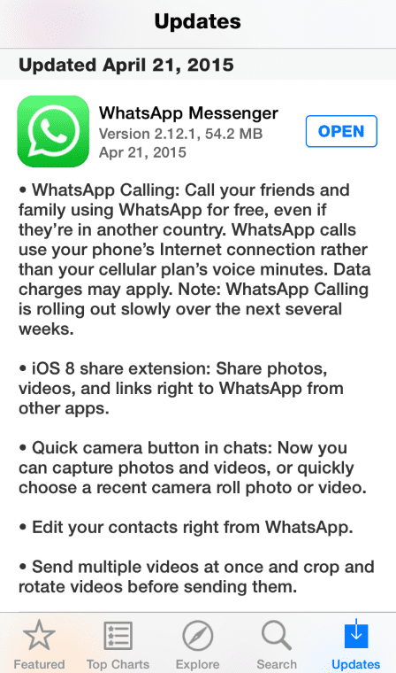 WhatsApp Updates iOS App With Voice Calling Feature along with other features