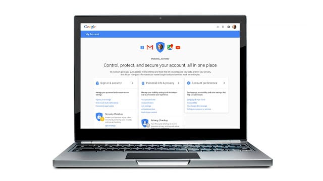 Control, protect, and secure your Google account, all with 'My Account' hub