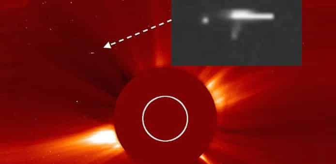 UFO theorists say they saw an Alien spacecraft drifting near Sun in NASA live feed videos