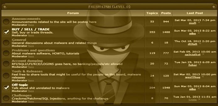 Darkode, a hack and malware marketing forum resurrected with invite only membership