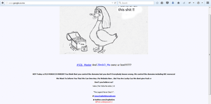 Google Morocco hacked along with parked domains of Microsoft, Kaspersky Labs