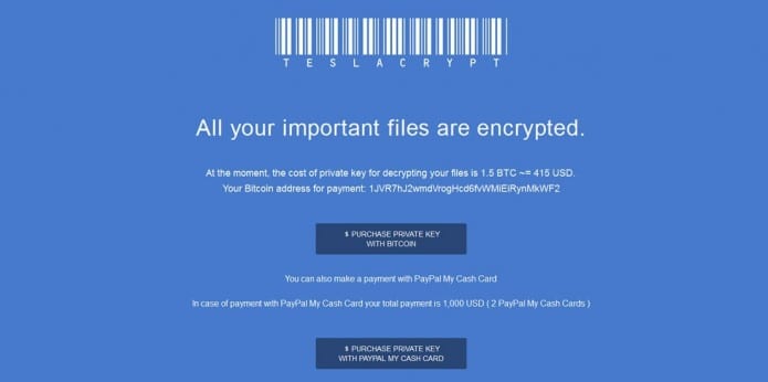 Indian computers being targeted by TeslaCrypt Ransomware (Version 2.0.0)