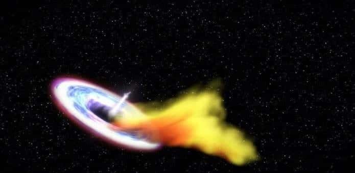 Scientists catch black hole eating a star and ejecting it at a high speed flare
