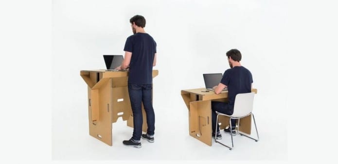 Refold Reveals A Portable Standing Desk Made Out Of Cardboard