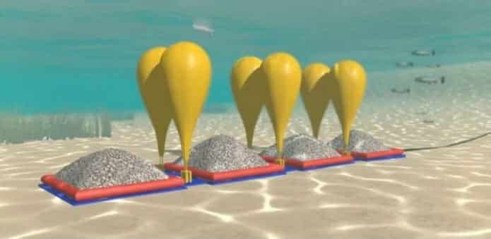 Underwater Balloons, a new concept of storing renewable energy