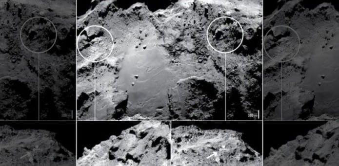 Reachersers find water ice on comet 67P's surface