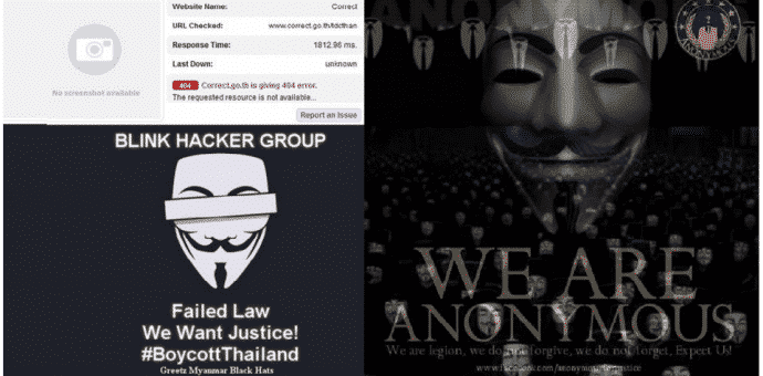 Anonymous hackers bring down 20 Thai Prison websites in protest of death sentence to 2 British tourists