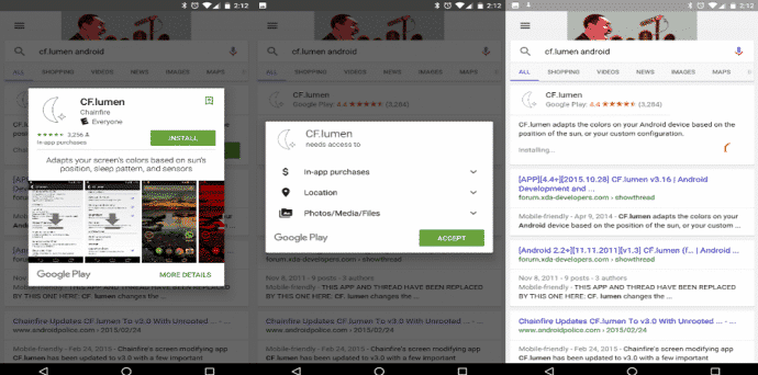 Google will now let you install App directly from search on your Android Smartphone/tablet