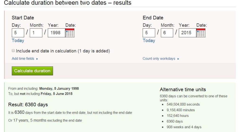 Date to Date Calculator