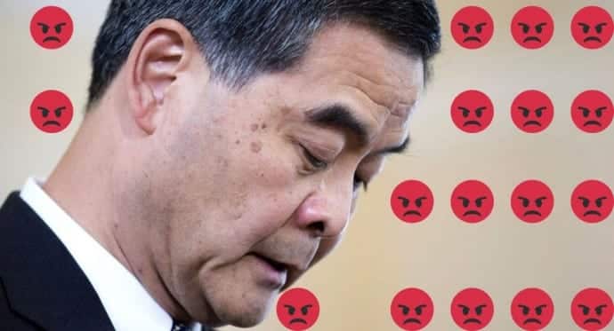 Hong Kong leader gets a taste of Facebook reactions with thousands of 'Angry Face'