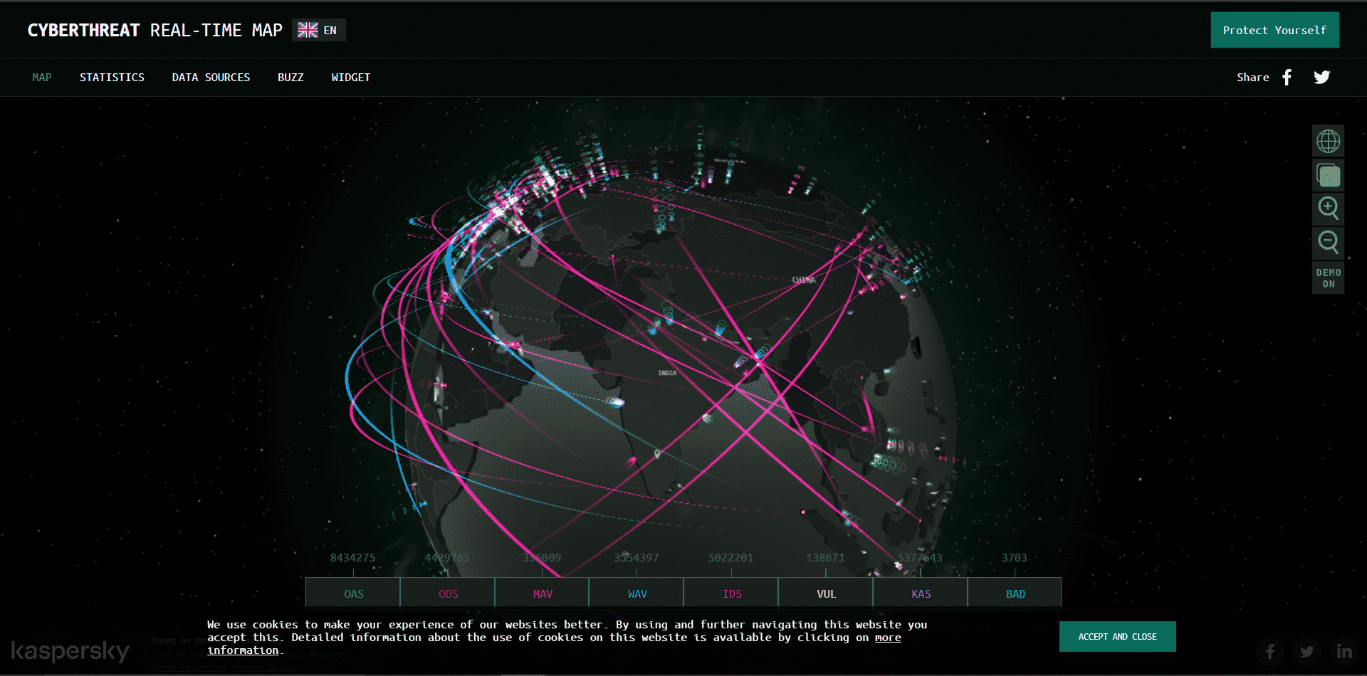 ddos real time map