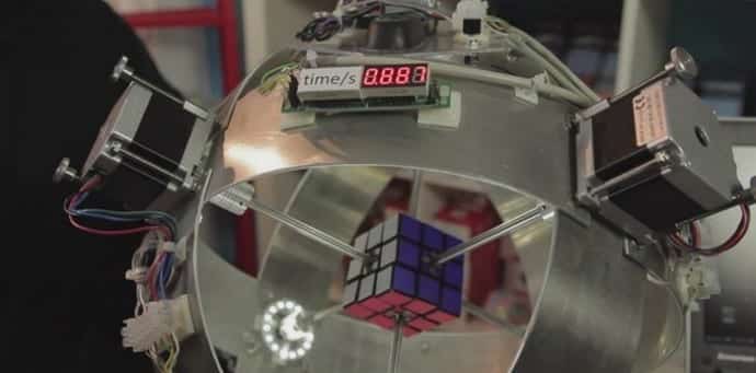 Robot solves Rubik’s cube in 0.887 seconds creates new world record
