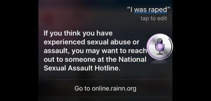 Siri updated by Apple to respond to sexual assault and domestic abuse