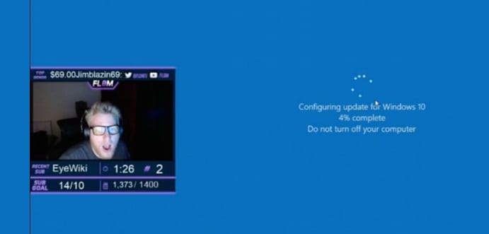 Windows 10 update ruins mid-game during a livestream to up to 130,000 followers