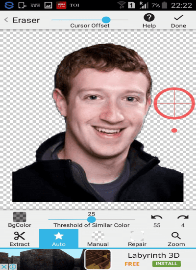 Now remove any background from image in an Android smartphone