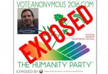 Anonymous say The Humanity Party is fake and using their name for votes