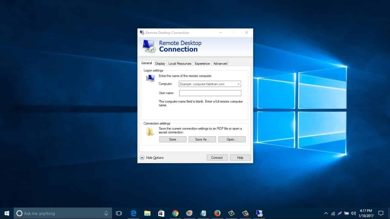 Windows Remote Desktop Connection