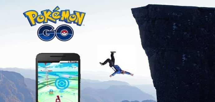 Two men fall off a cliff while playing Pokemon Go