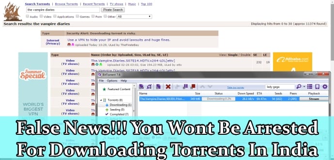 False News, Indian authorities wont jail you for visiting a blocked website, downloading torrents