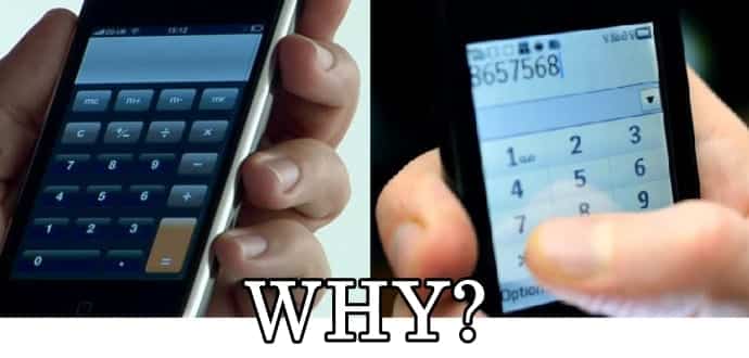 Have you ever thought why numbers on calculator are reversed on a phone?