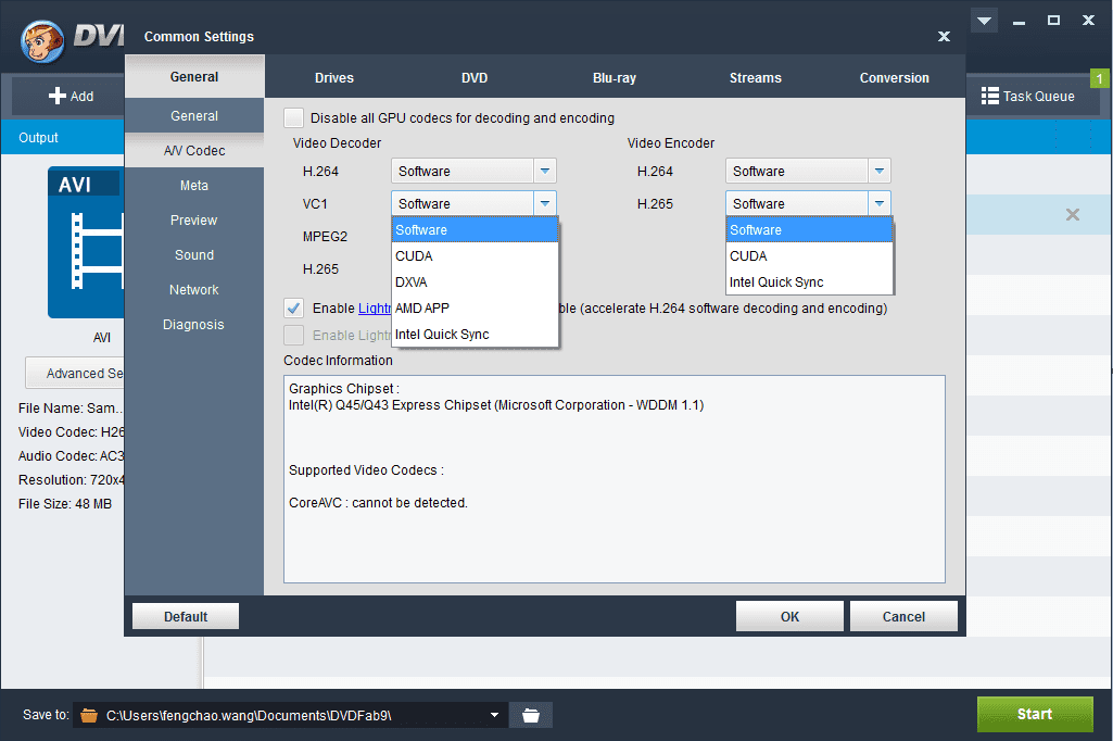 Hardware acceleration and batch conversion available