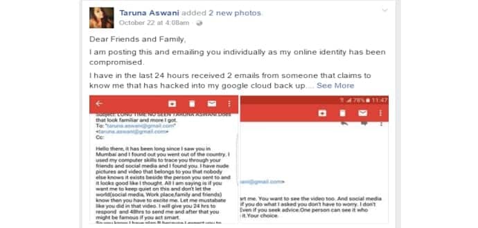 Indian girl stands up to cyber bullying, makes a gutsy Facebook post to thwart blackmailer