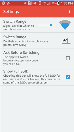 Set a Signal Strength Threshold