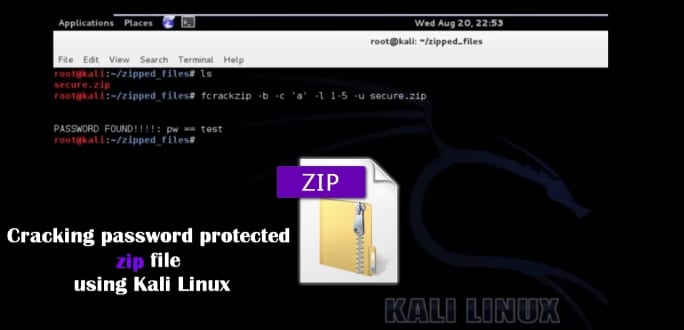 How to crack a password protected zip file using Kali Linux