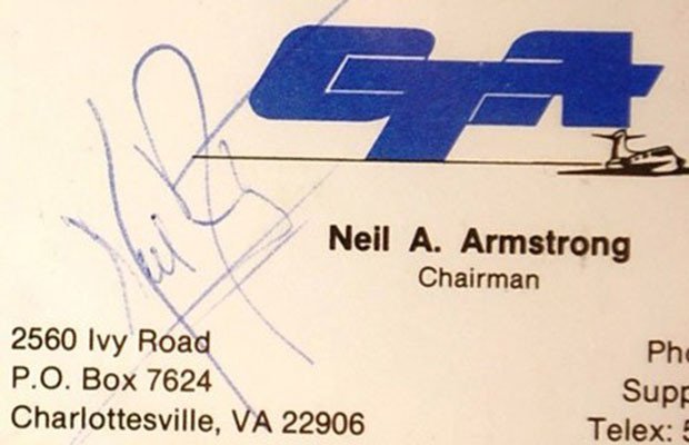 neil armstrong's business card