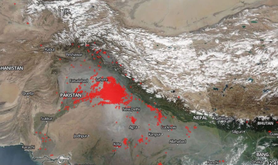 New Delhi's air is so bad that you can see it from space