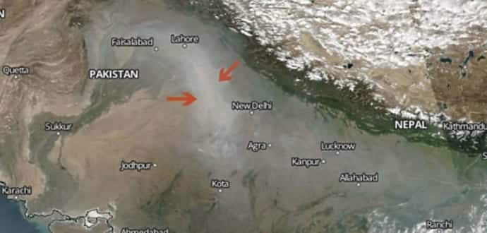 New Delhi's air is so bad that you can see it from space