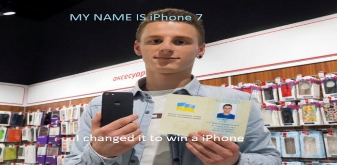 Ukrainian man officially changes his name to 'iPhone 7' to win a smartphone from Apple